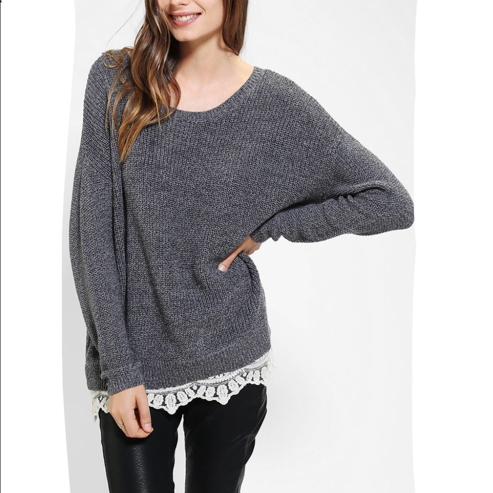 🔥 Pins & Needles dark gray sweater medium oversized